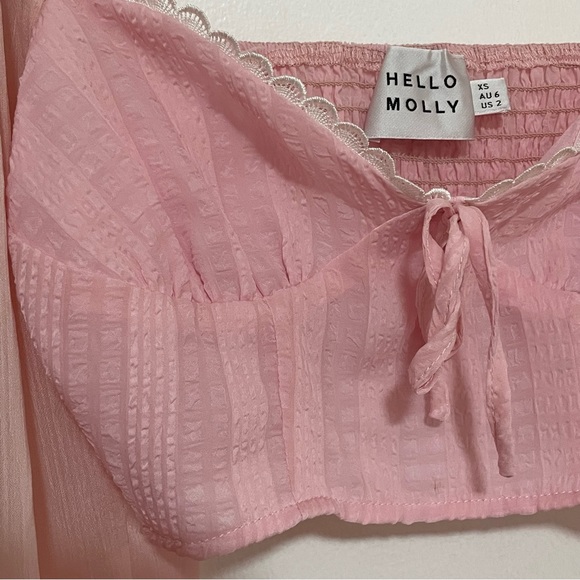 HELLO MOLLY PRETTY IN PINK CROP TOP PINK XS - Picture 6 of 7